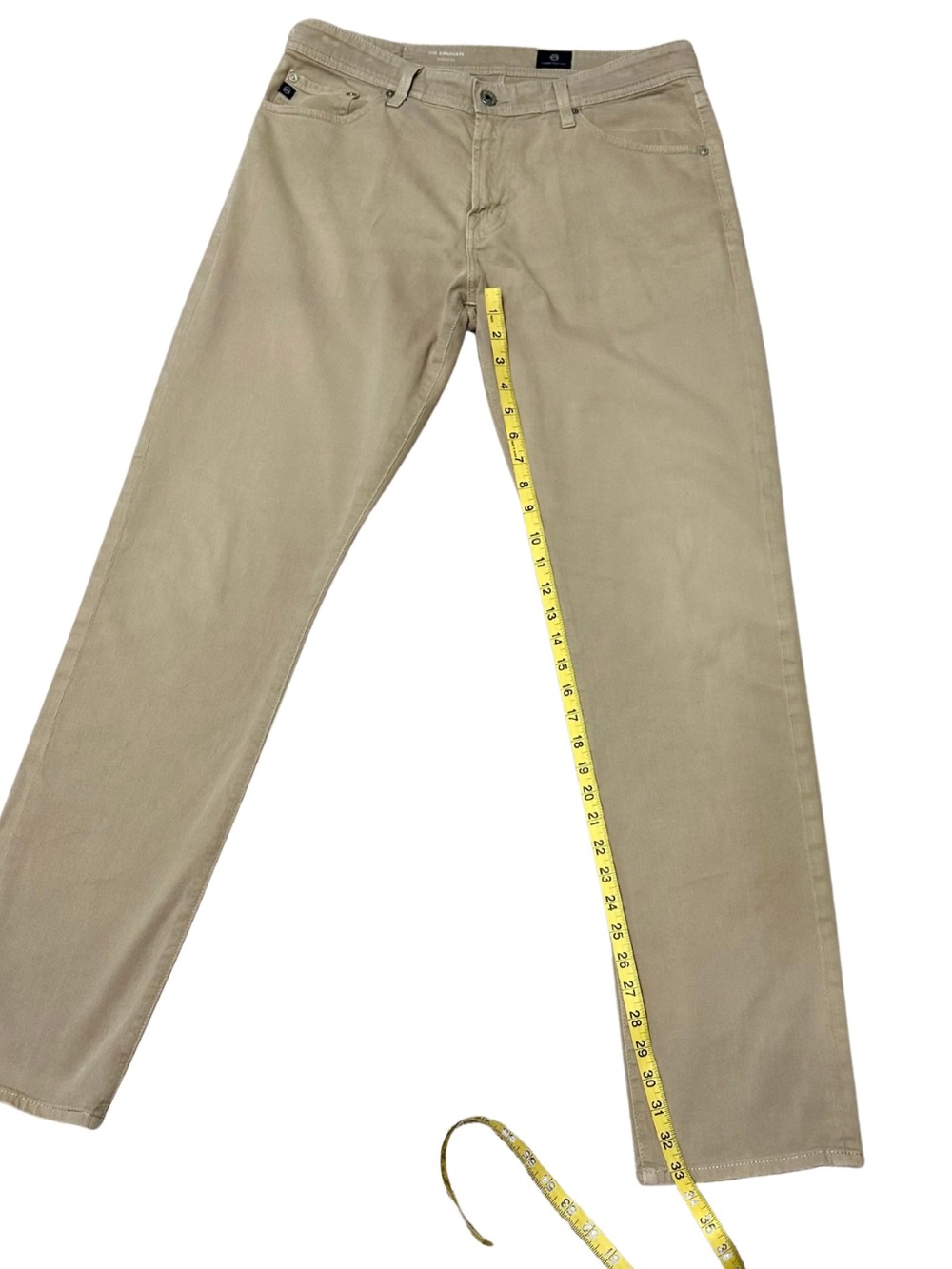 AG Adriano Goldschmied The Graduate Tailored Leg Khaki Jeans Men’s 33x34 - Picture 9 of 9